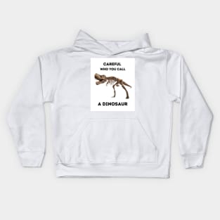 Careful Who You Call a Dinosaur (front only) Kids Hoodie